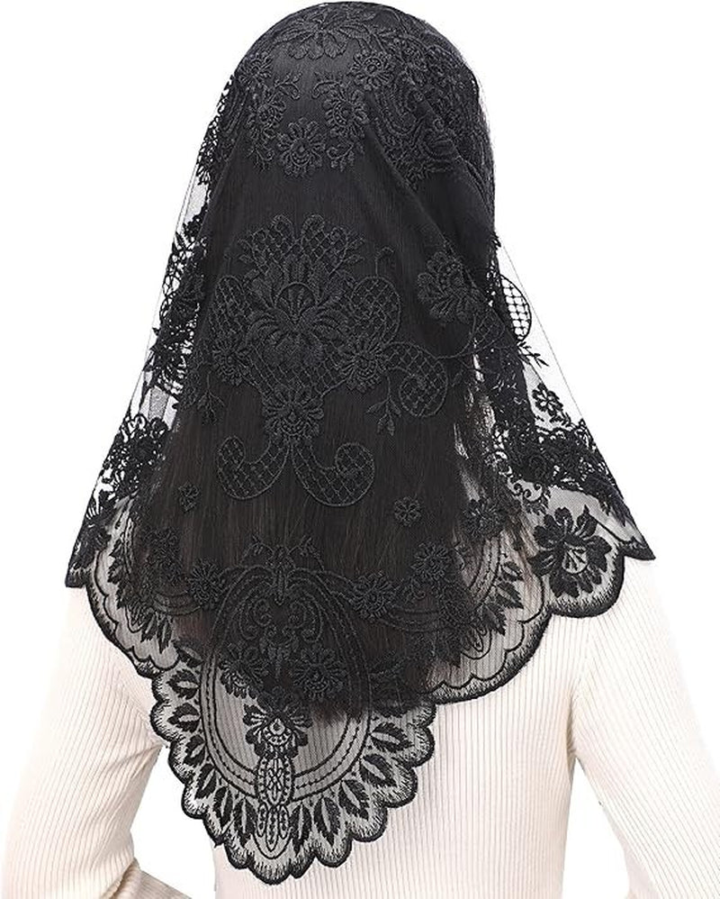 Catholic Mass Veil Church Lace Mantilla Spanish Iglesia Velos Chapel Head Acc...